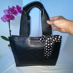 Leather Chanel tote